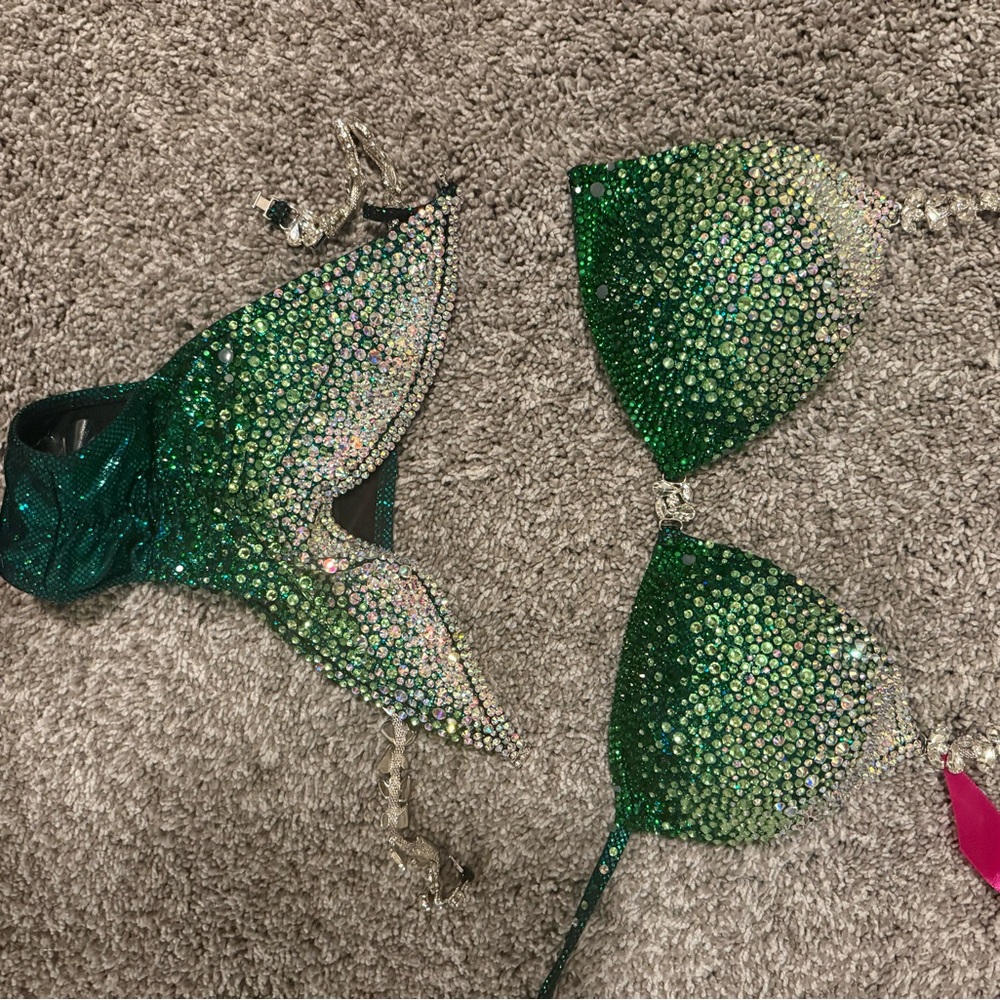 Emerald Rhinestone Bikini Set - image 3